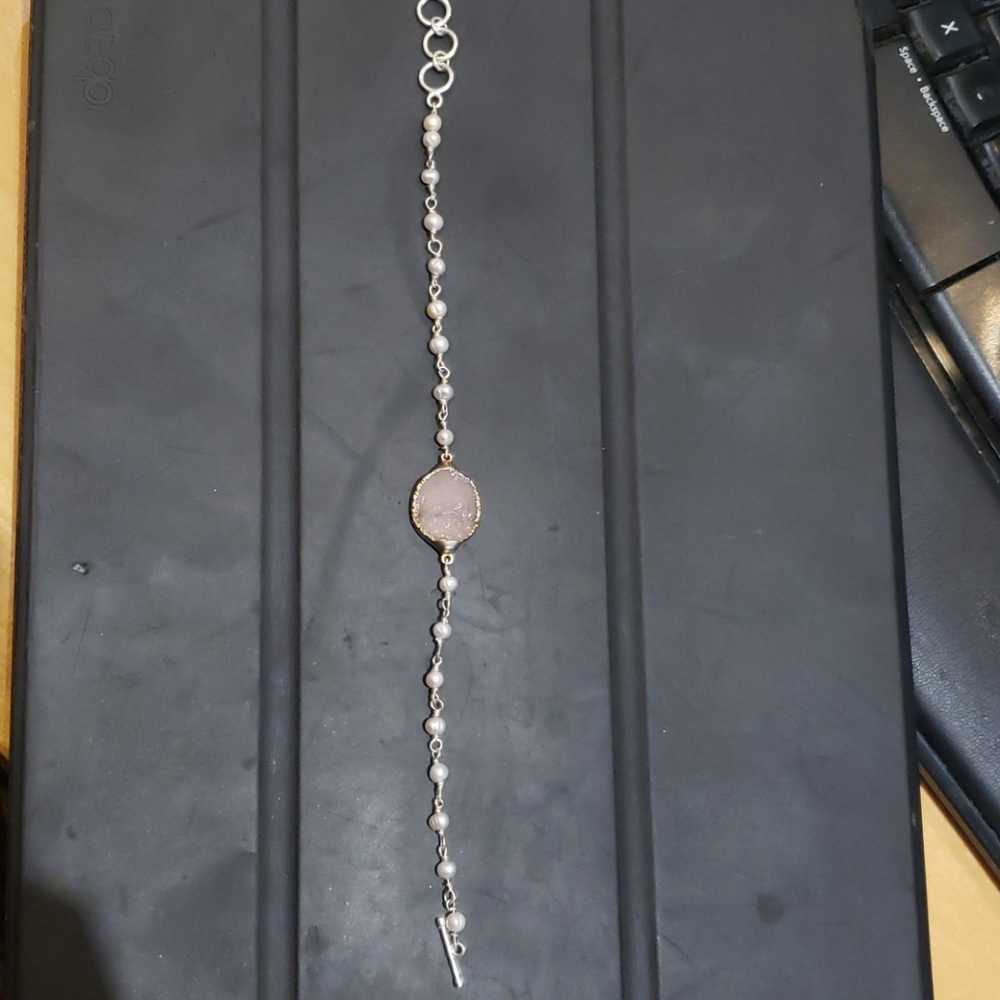 Druzy & pearl bracelet